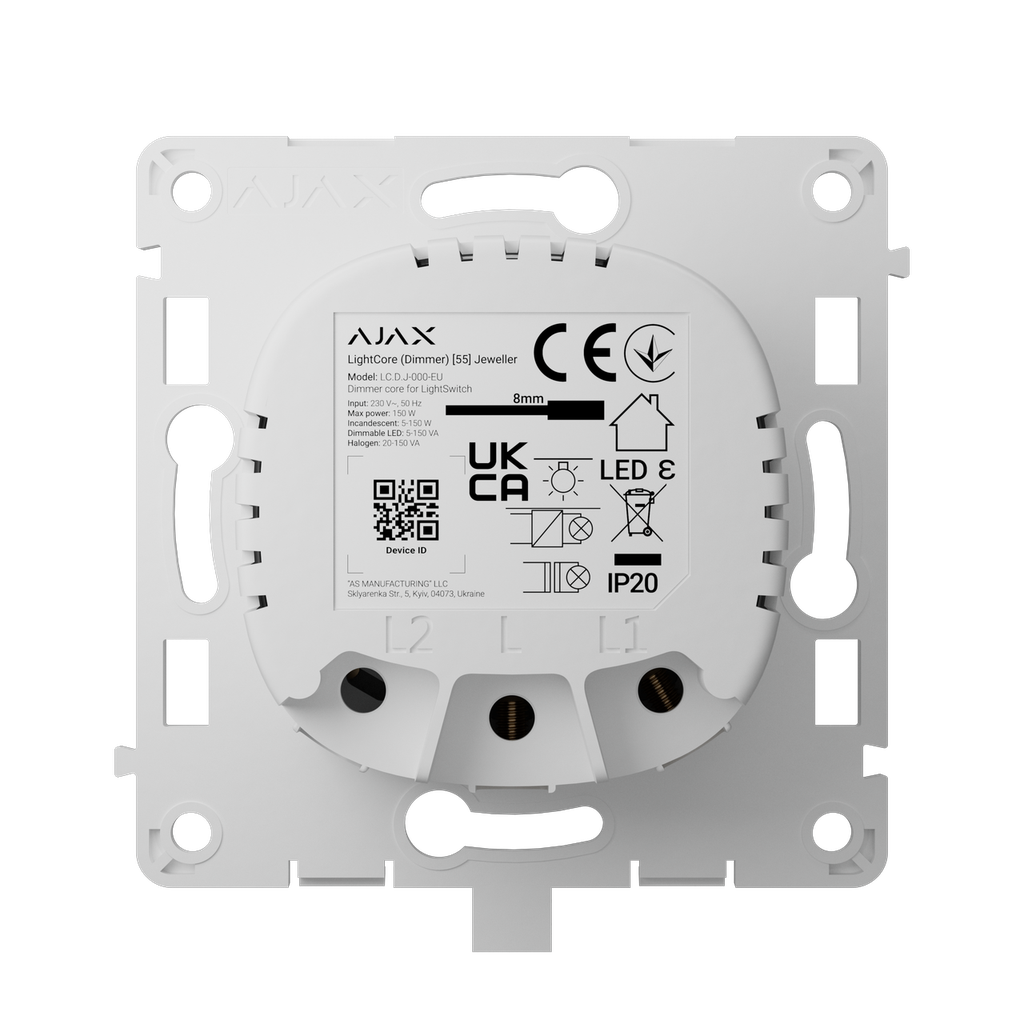 Base de interruptor regulador Ajax LightSwitch Dimmer LightCore