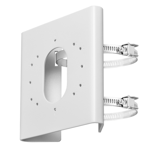 [DS-1275ZJ-S-SUS] Soporte para mástiles/farolas - Para cámaras bullet - Rango diámetro 67~127 mm - Acero inoxidable con tratamiento anti-corrosión - Apto para uso en exterior - Color blanco