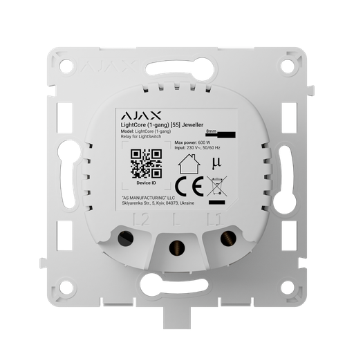 Base de interruptor 1 banda Ajax LightSwitch 1-gang LightCore