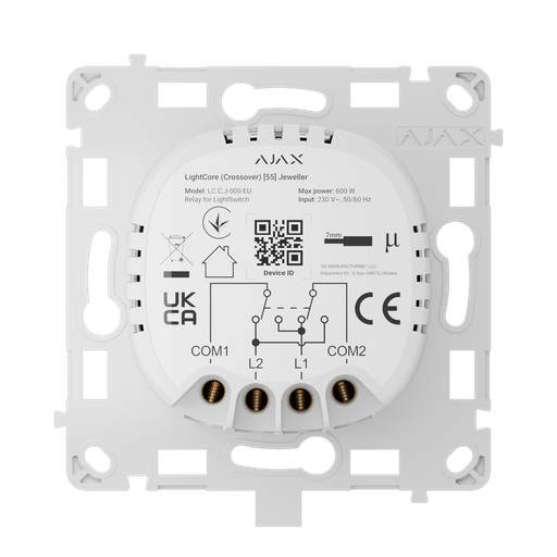 Base de interruptor intermedio Ajax LightSwitch Crossover LightCore
