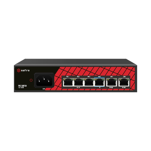 [SF-SW0604HIPOE-60] Switch PoE 6 puertos 60W Safire (Hi-PoE)