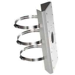 [DS-1275ZJ] Soporte para mástiles/farolas - Para cámaras bullet - Rango diámetro 67~127 mm - Apto para uso en exterior - Color blanco - Pasador de cables