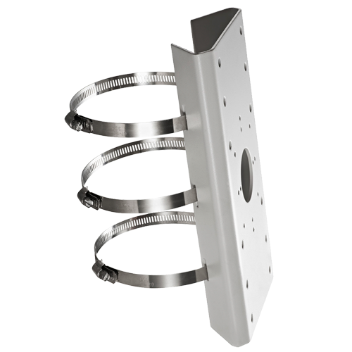 [DS-1275ZJ] Soporte para mástiles/farolas - Para cámaras bullet - Rango diámetro 67~127 mm - Apto para uso en exterior - Color blanco - Pasador de cables